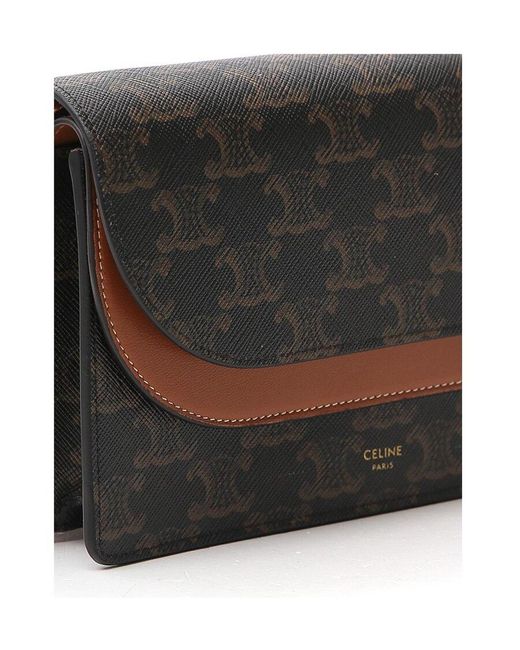 Céline Black Wallet On Strap