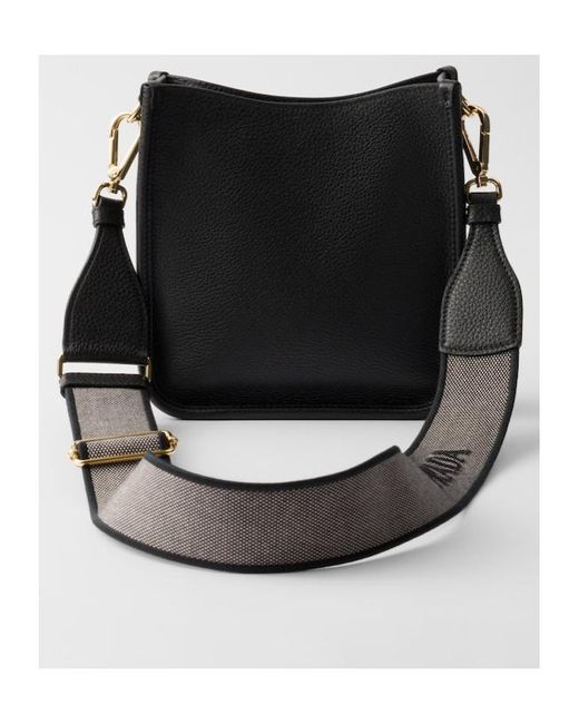 Prada Black Logo Plaque Crossbody Bag