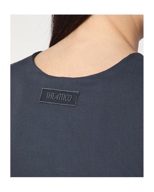 The Attico Blue The Draped Sheer Top