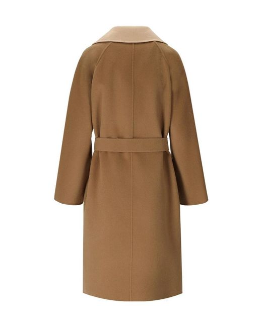 Weekend by Maxmara Brown Waist Waist Long-Sleeved Double-Sided Coat