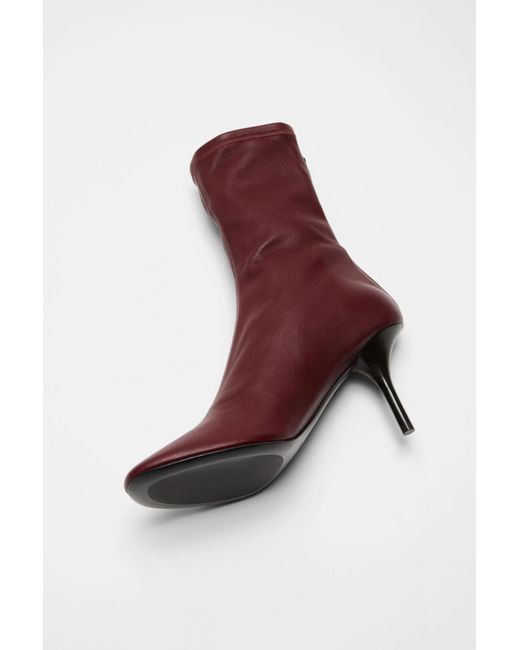Acne Purple 75Mm Zip Leather Boots