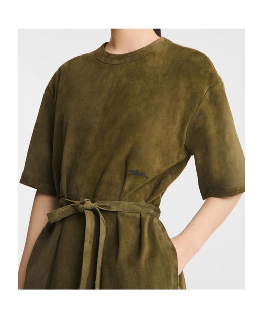 Longchamp Green Long Leather Dress