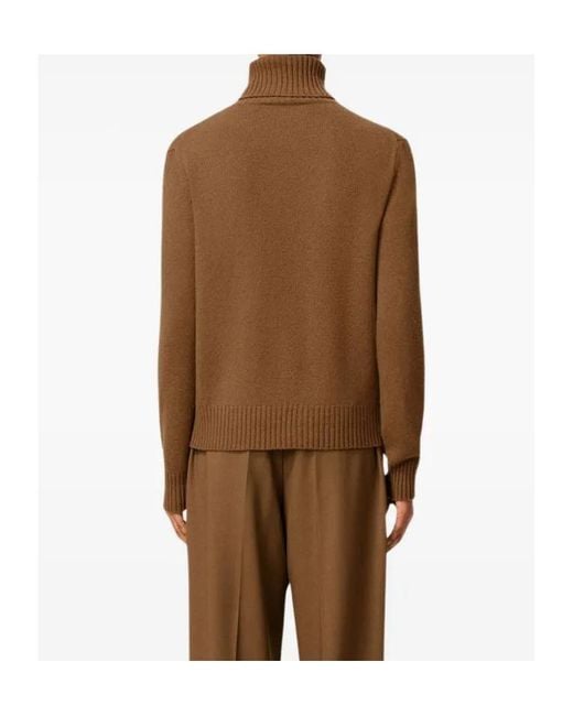AMI Brown Roll Neck Ribbed Hem Jumper for men