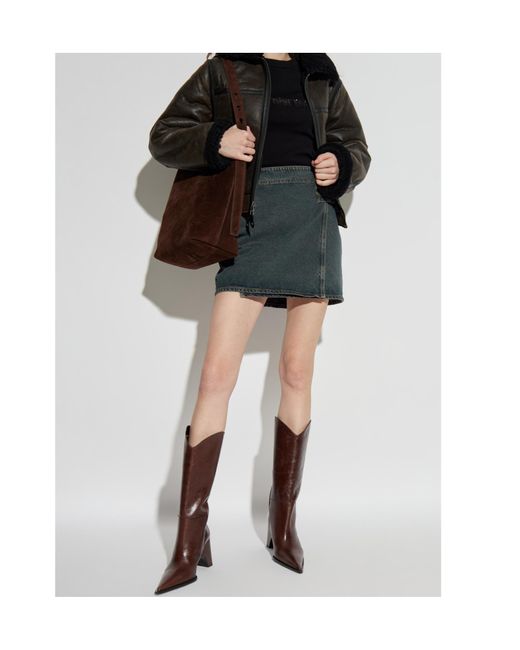 Samsøe & Samsøe Green Buckle Mini Skirt