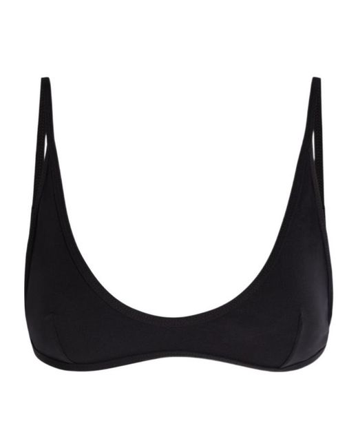 Totême Black Solid Color Bikini Top