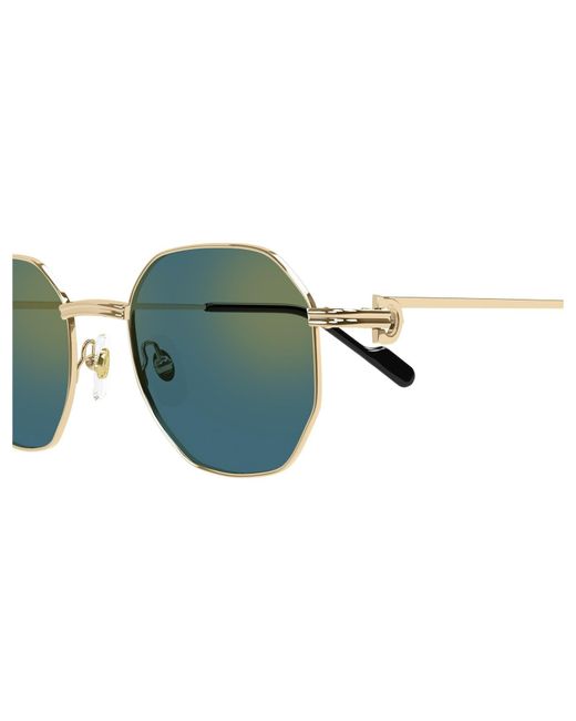 Cartier Green Hexagonal Frame Sunglasses for men