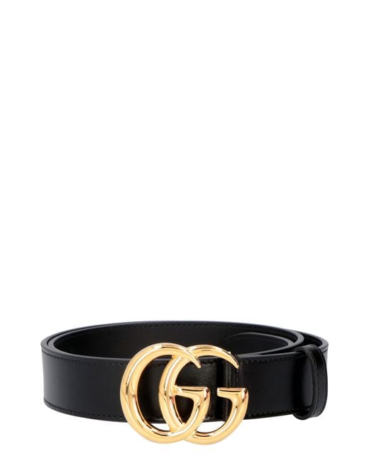 Gucci Black Gg Marmont Buckle Belt for men