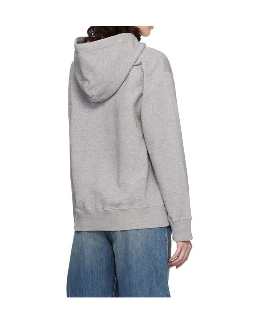 MM6 by Maison Margiela Gray Unbrushed Long-Sleeve Hooded Sweatshirt