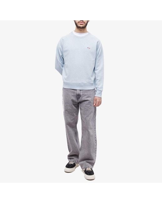 Maison Kitsuné Blue Maison Kitsuné Fox Embroidered Crewneck Sweatshirt