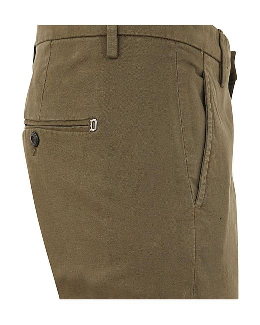 Dondup Green Slim-Cut Chino Trousers for men