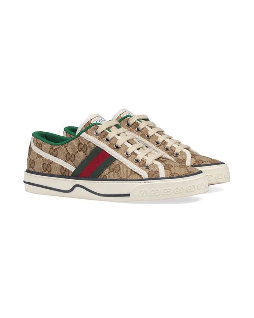 Gucci White Gg Tennis 1977 Low-Up Sneakers