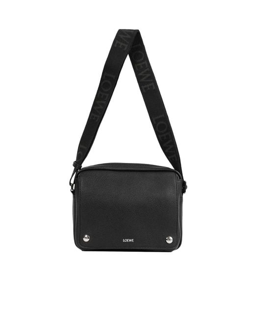 Loewe Black Pebble Messenger Medium Bag for men
