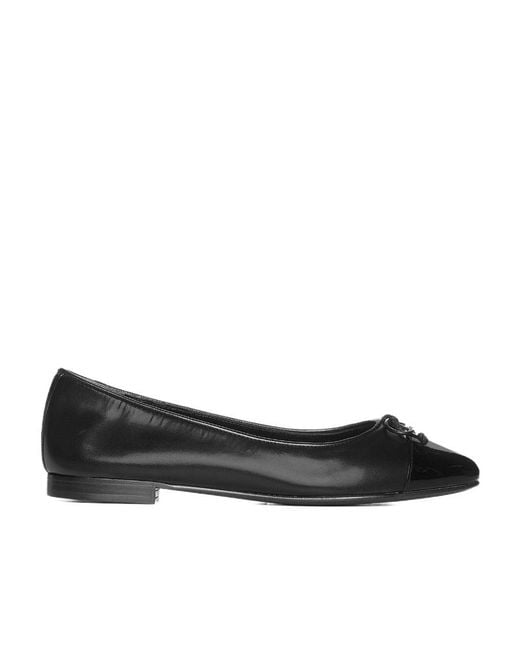 Tory Burch Black Cap-Toe Ballet Flats