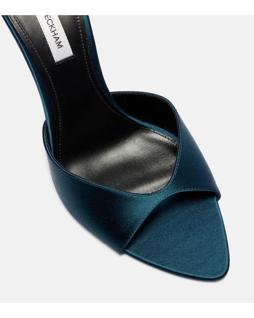 Victoria Beckham Blue Harlow 100 Satin Sandals