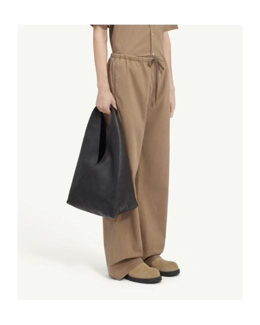 MM6 by Maison Margiela Natural Drawstring Washed Cotton Trousers for men