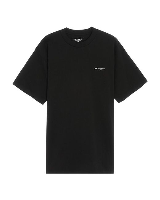 Carhartt Black Script Logo Embroidered T-Shirt for men