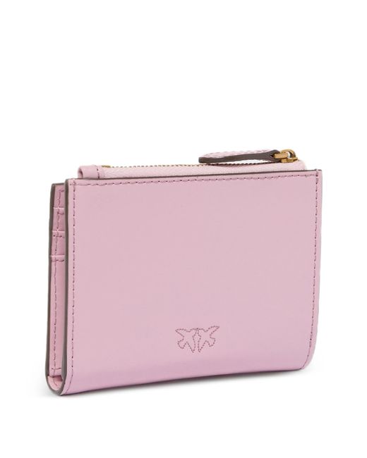 Pinko Pink Logo Plaque Bi-Fold Wallet