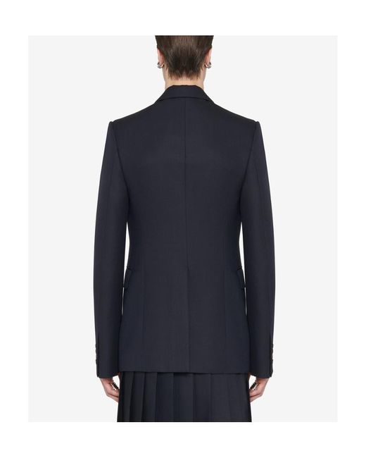 McQueen Blue Double-Breasted Tailored Blazer for men