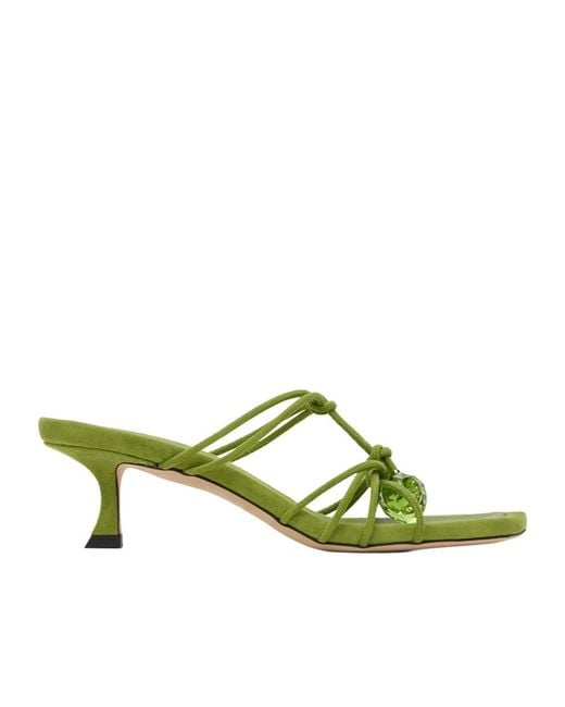 Jimmy Choo Green Jemma 50 High-Heeled Sandals