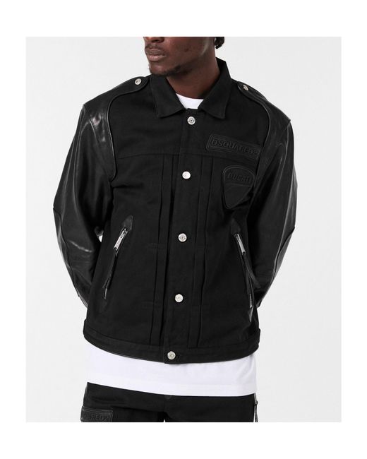 DSquared² Blue Mixedmedia Jacket for men