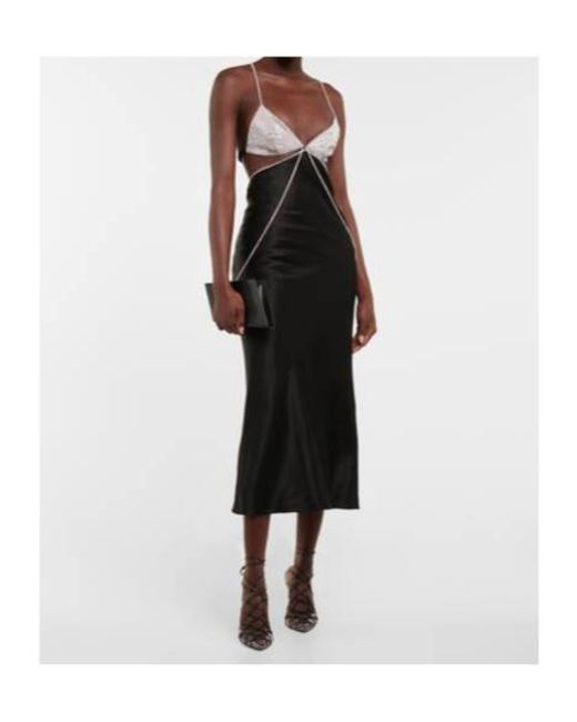 Dodo Bar Or Black Beatrice Embellished Silk Satin Dress