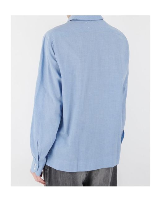 Maison Margiela Blue Long Sleeve Buttoned Shirt for men