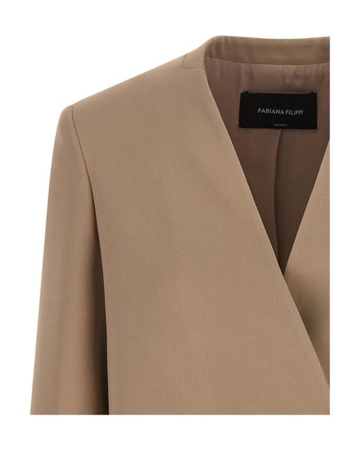Fabiana Filippi Natural Oversized V-Neck Blazer for men