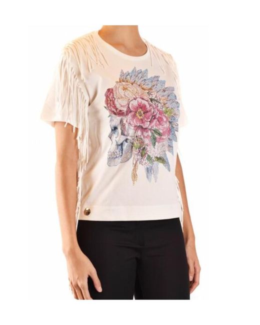 Philipp Plein Pink Logo Details T-Shirt