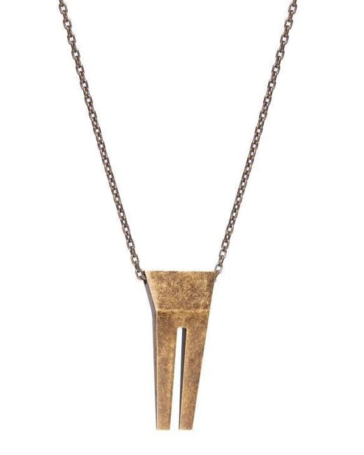 Rick Owens White Logo Necklace for men