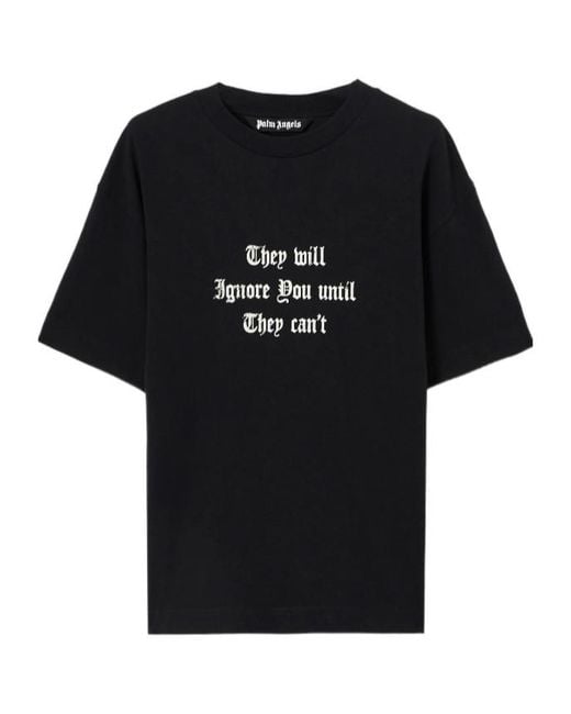 Palm Angels Black Statement Print T-Shirt for men