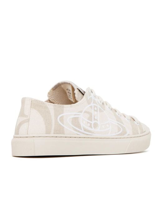 Vivienne Westwood White Orb-Print Canvas Sneakers