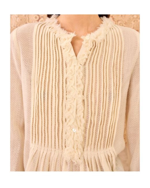 Ulla Johnson Natural Ruffled Blouse