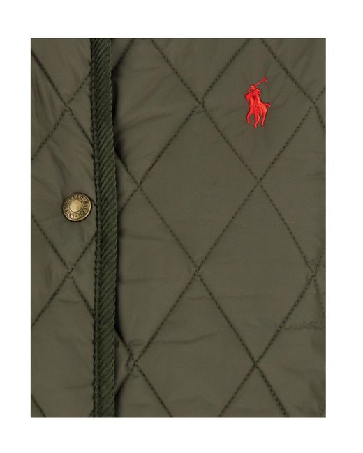 Polo Ralph Lauren Green Logo Embroidered Down Coat