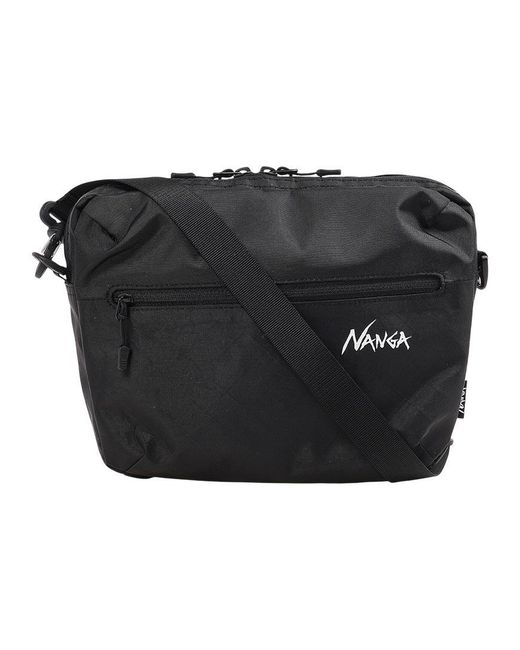 NANGA Black Zippered Shoulder Bag for men
