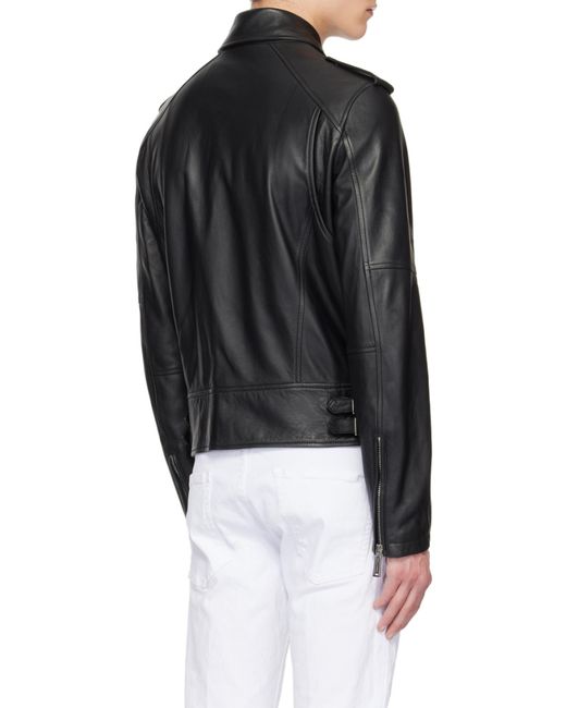 DSquared² Black Zipped Biker Jacket for men