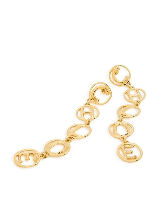 Chloé Metallic The Chloé Script Drop Earrings