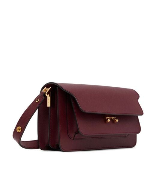 Marni Purple New Trunk Foldover Top Shoulder Bag