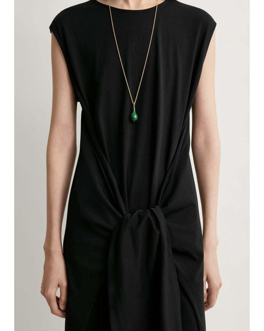 Totême  Black Totême Tie-Waist Jersey Dress