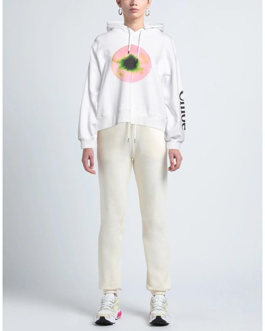 Chloé White Solid Color Printed Hoodie