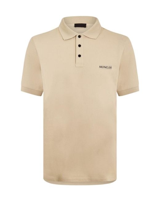 Moncler Natural Short Sleeve Polo Shirt for men