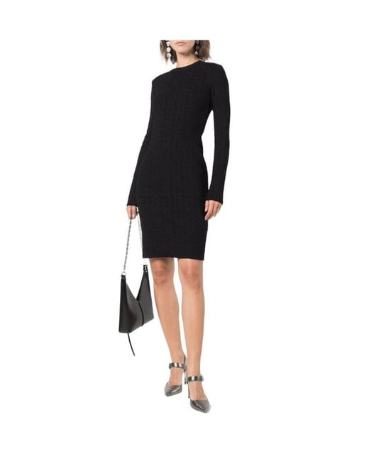 Givenchy Black 4G Jacquard Long-Sleeved Dress