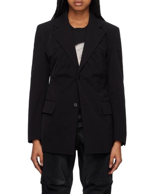 we11done Black Pleated Suit Coat
