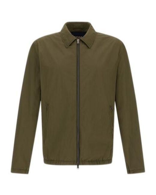 Herno Green Classic-Collar Shirt Jacket for men
