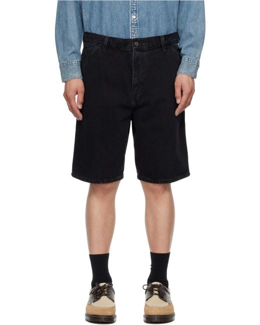 Carhartt Blue Single Knee Denim Shorts for men
