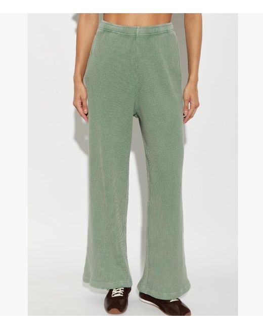 American Vintage Green Elastic Waist Sports Pants
