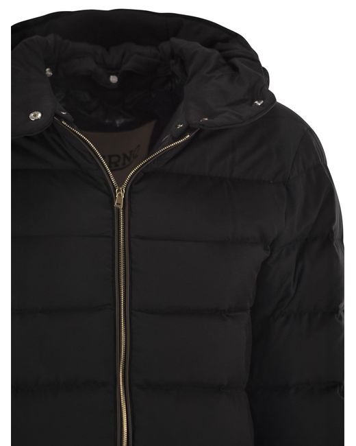 Herno Black Zip-Up Hooded Down Jacket