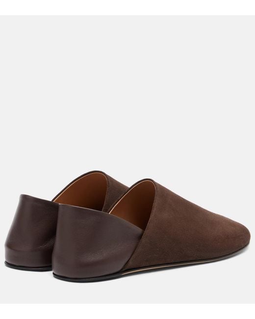 J.W. Anderson Brown Leather-Trimmed Suede Slip-Ons