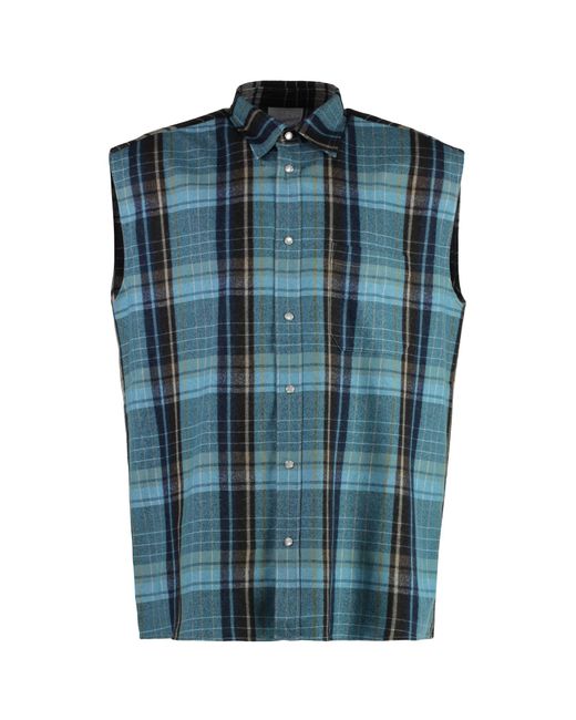 Vetements Blue Checked Shirt for men
