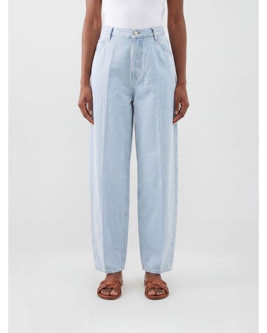 Dondup Blue High-Rise Wide-Leg Jeans