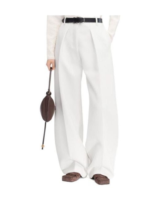 Jacquemus White The Ovalo Curved Leg Trousers
